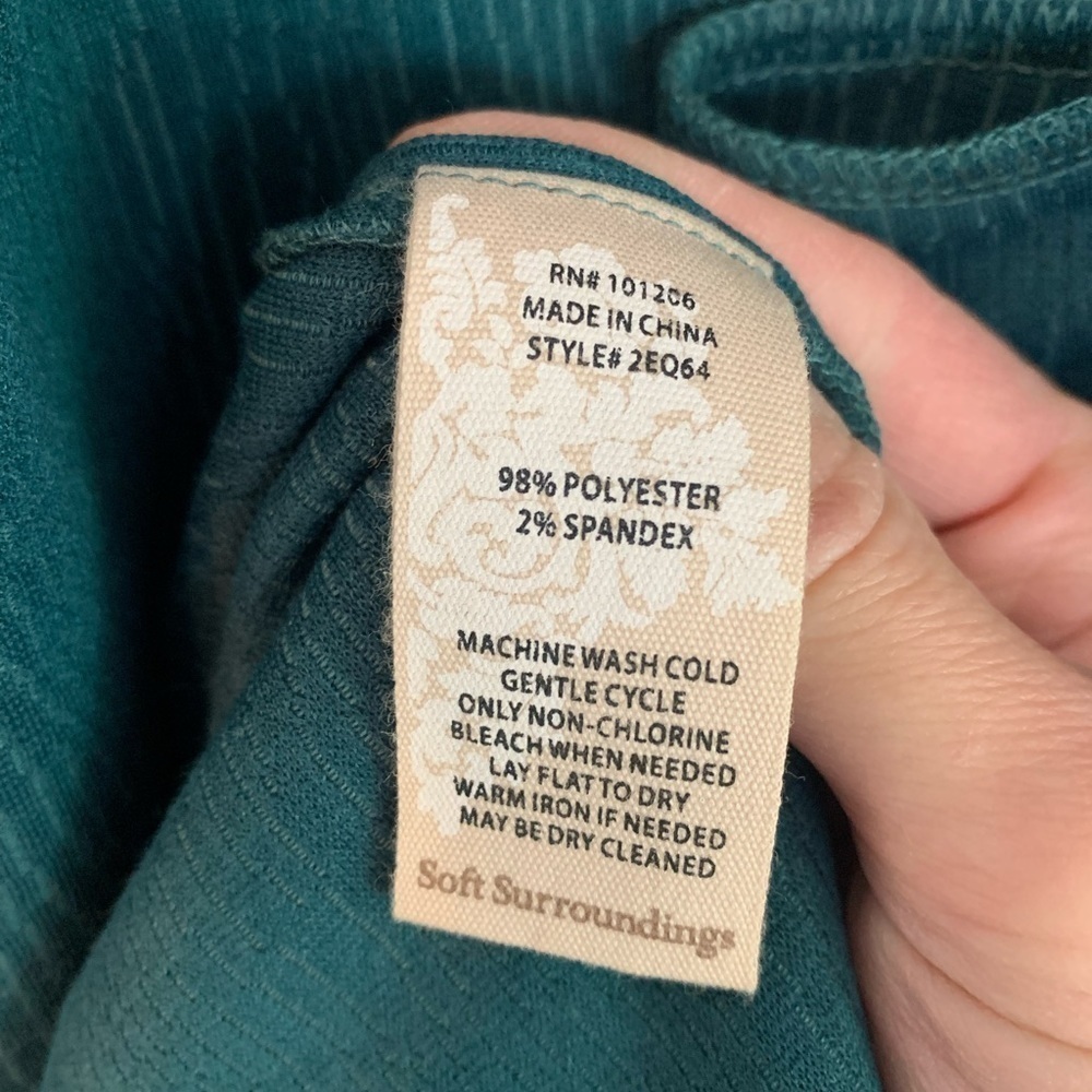 Soft Surroundings Manas Vest in Teal Atlantic S - Picture 7 of 7